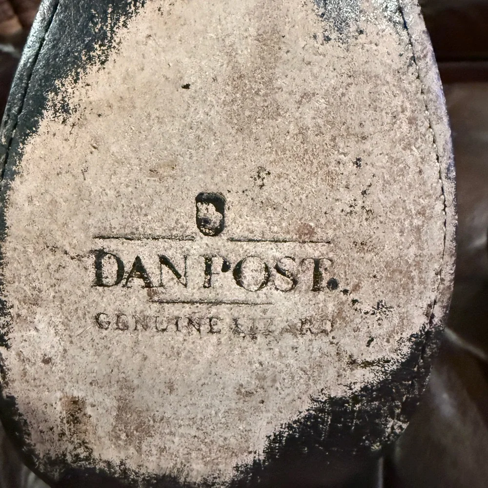 Dan Post 10.5D Black Lizard Cowboy Boots - Picture 10 of 12